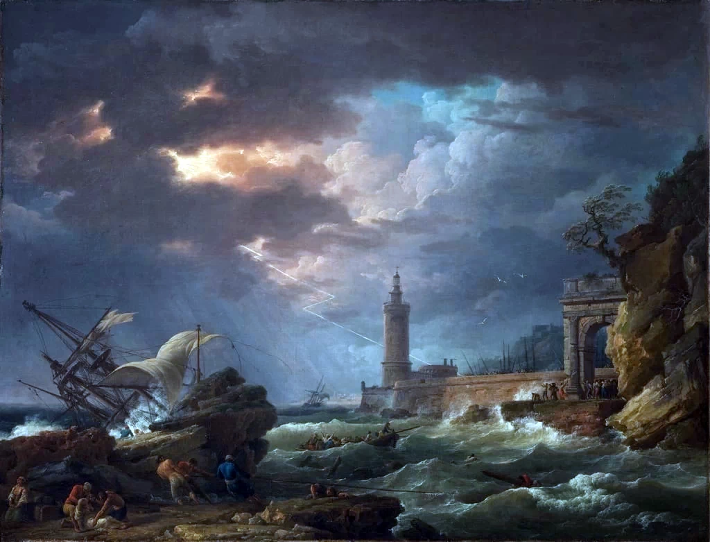  188-tempesta sulla costa-Haworth Art Gallery, Accrington, Lancashire 
